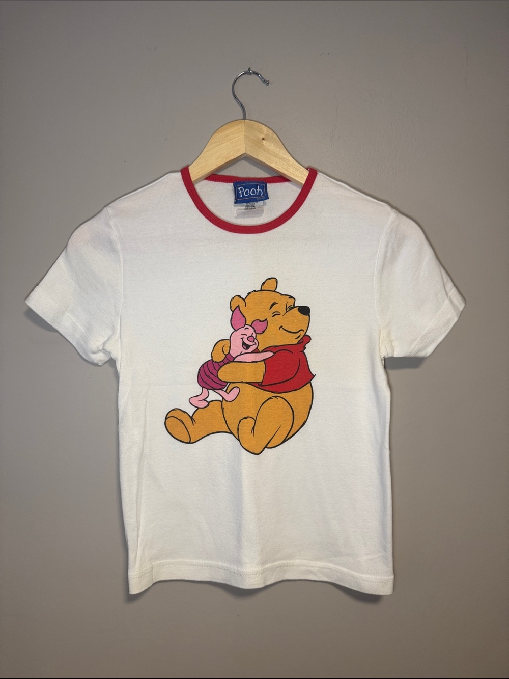 Vintage Pooh Piglet Baby Tee Ringer Shirt / Medium / 90s